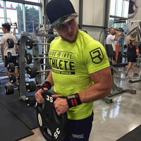 Kulturystyka Fitness Sport Running Man bawełniany T-shirt z krótkim rękawem trening gimnastyczny mężczyźni mięśnie mocno Fitness T Shirt Tees topy 5